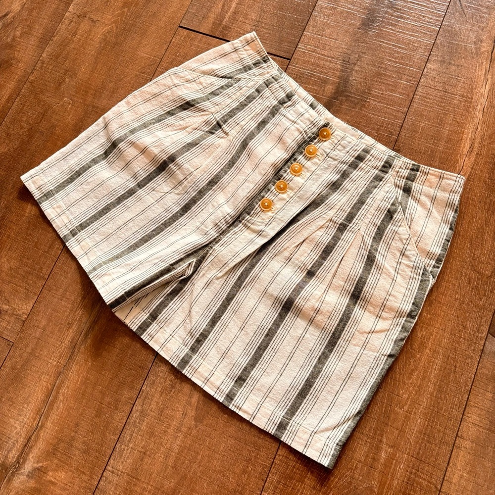 Anthropologie Women's Beachgoer Striped Linen Blend High Rise Shorts Siz… - Picture 15 of 15